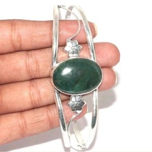 New Emerald Silver Cuff Bracelet.